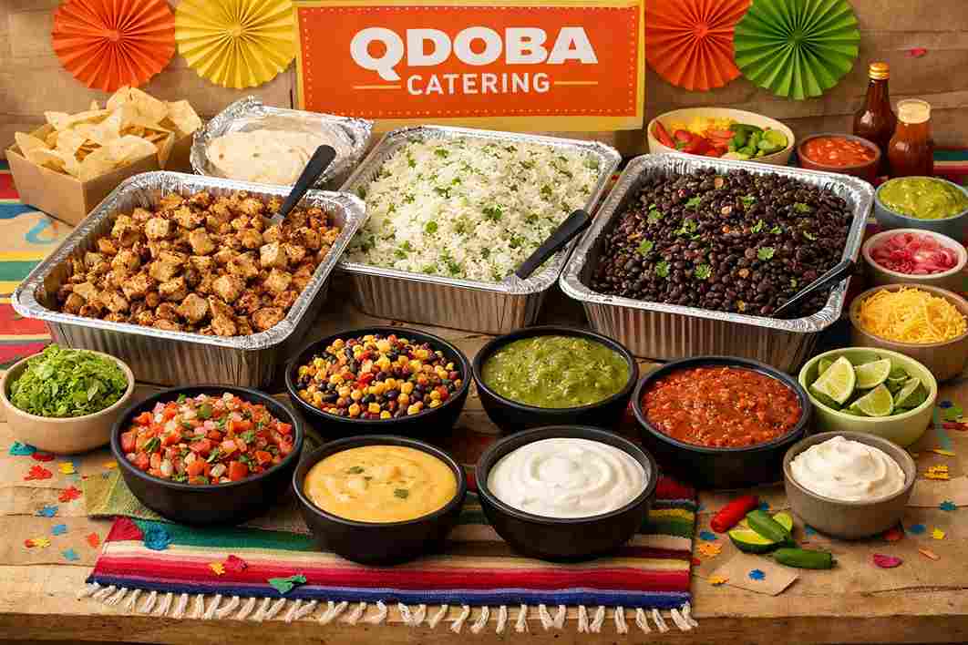 Qdoba Catering Spread on Counter