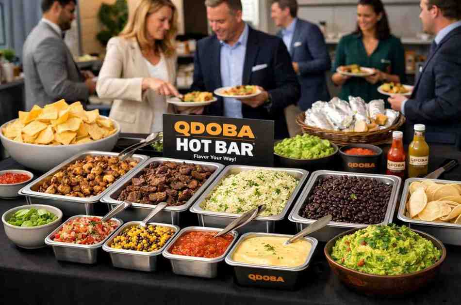 Qdoba catering setup for an office