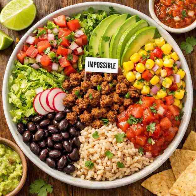 Vibrant Qdoba vegan bowl with fresh ingredients