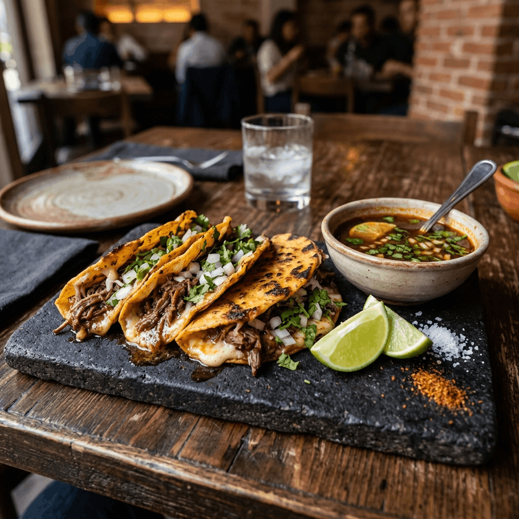 Gourmet Qdoba Quesabirria Tacos