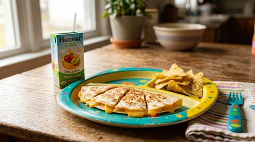 Small portioned kids quesadilla